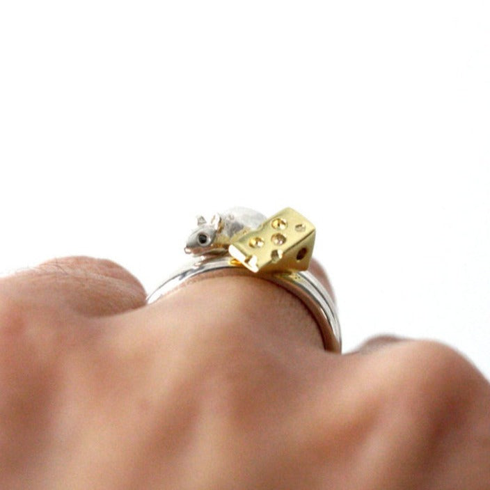 Mouse Ring - Recycled Sterling Silver