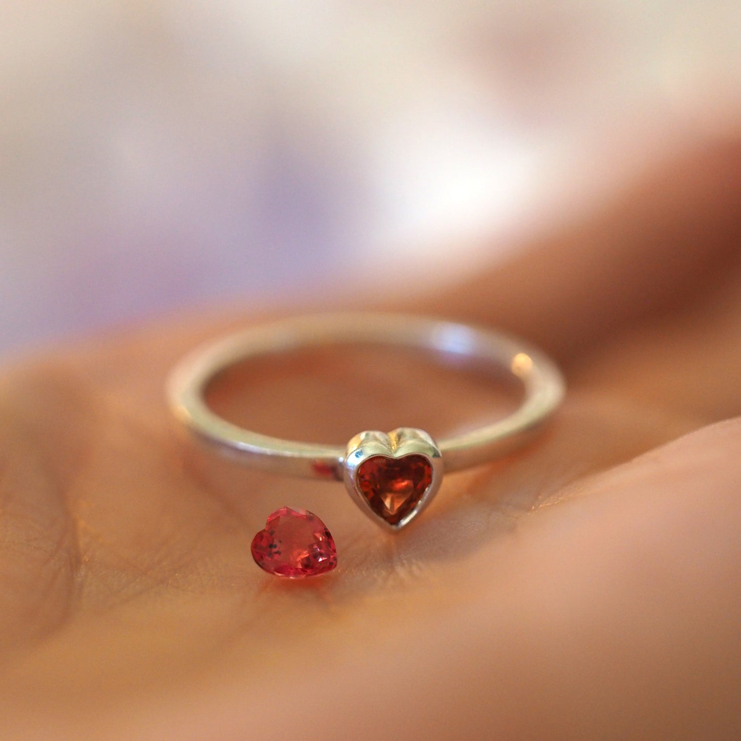 Solitaire Heart Ring