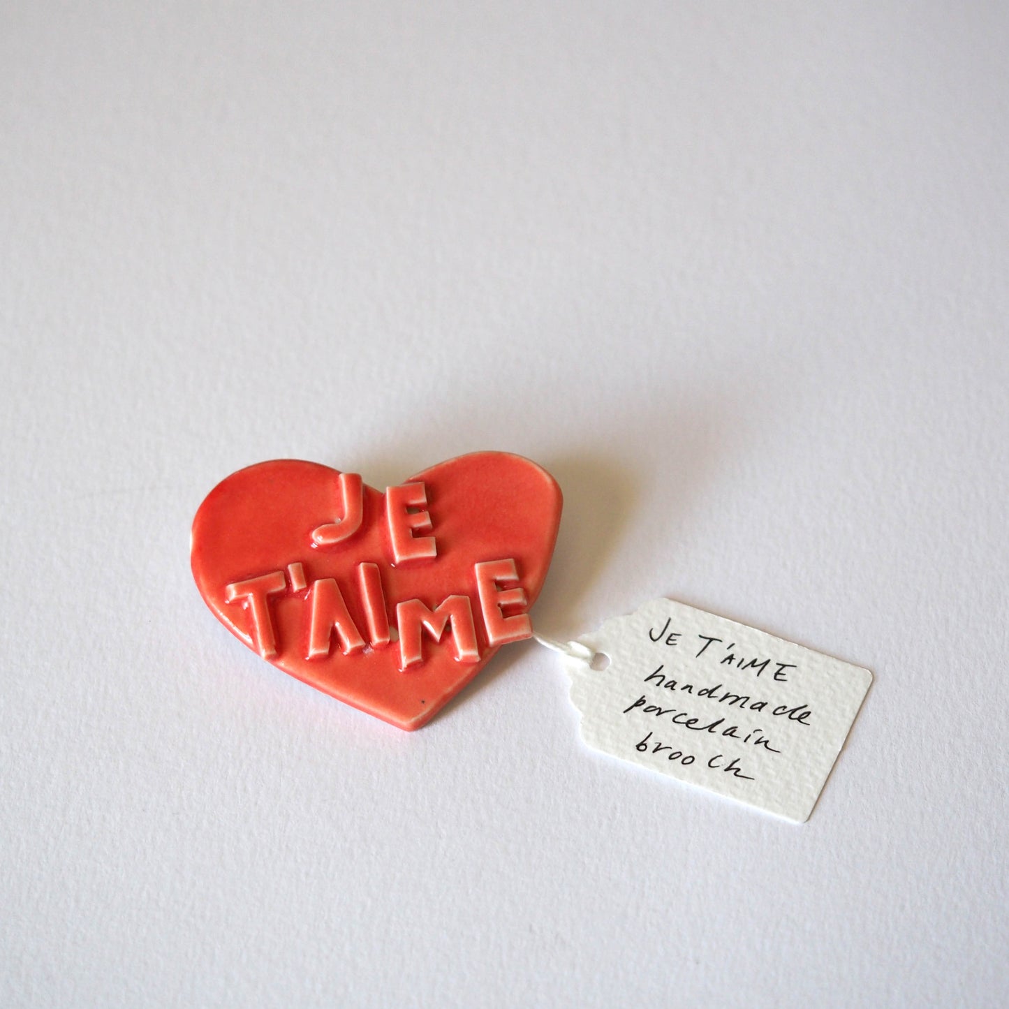 JE T'AIME Porcelain Brooch
