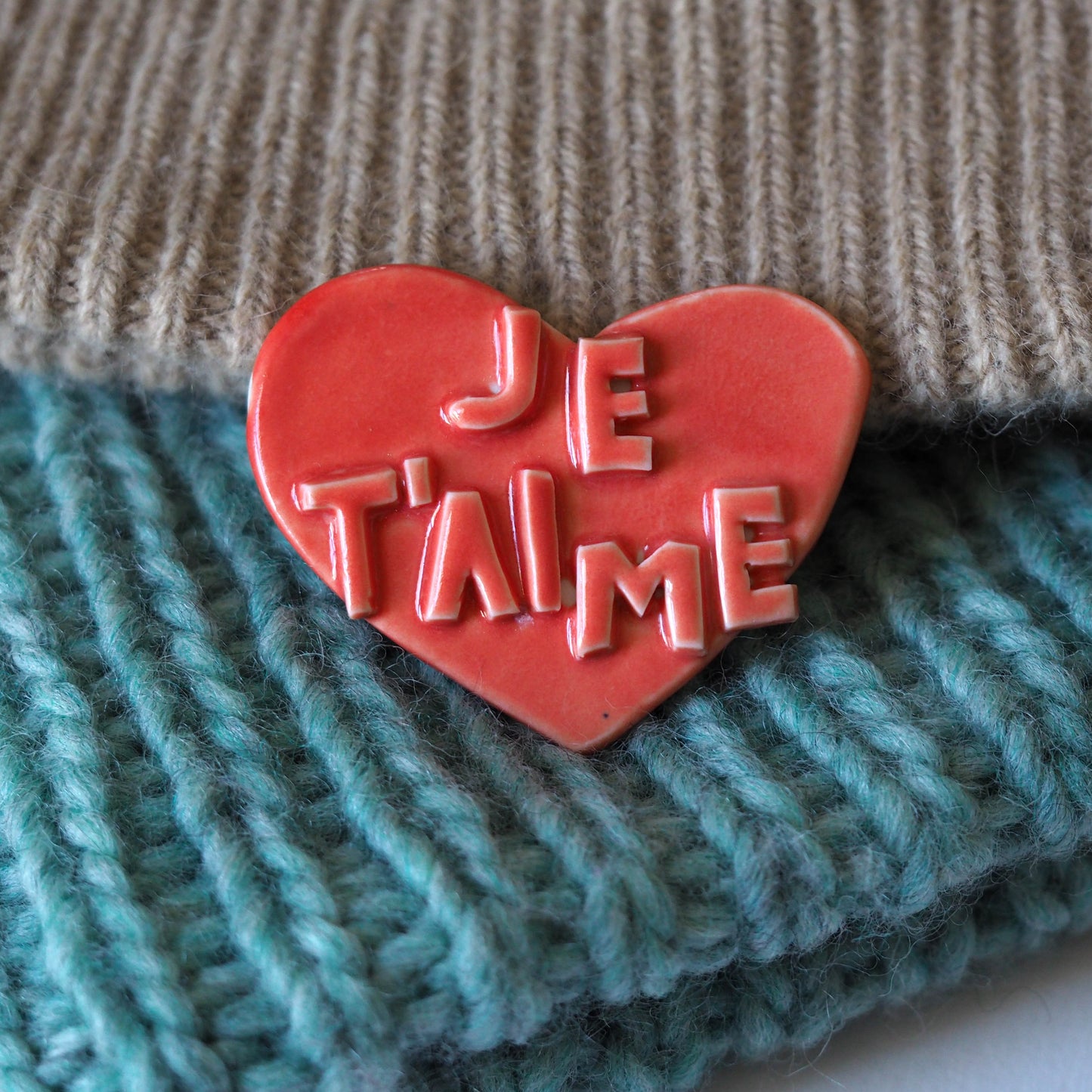 JE T'AIME Porcelain Brooch