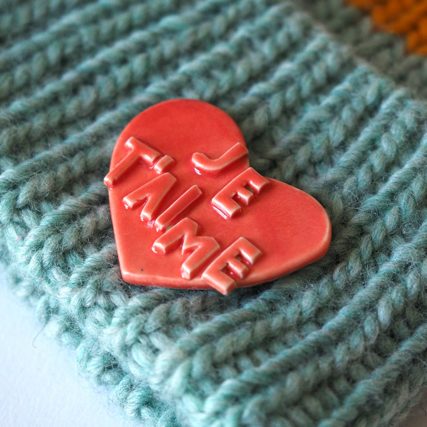 JE T'AIME Porcelain Brooch