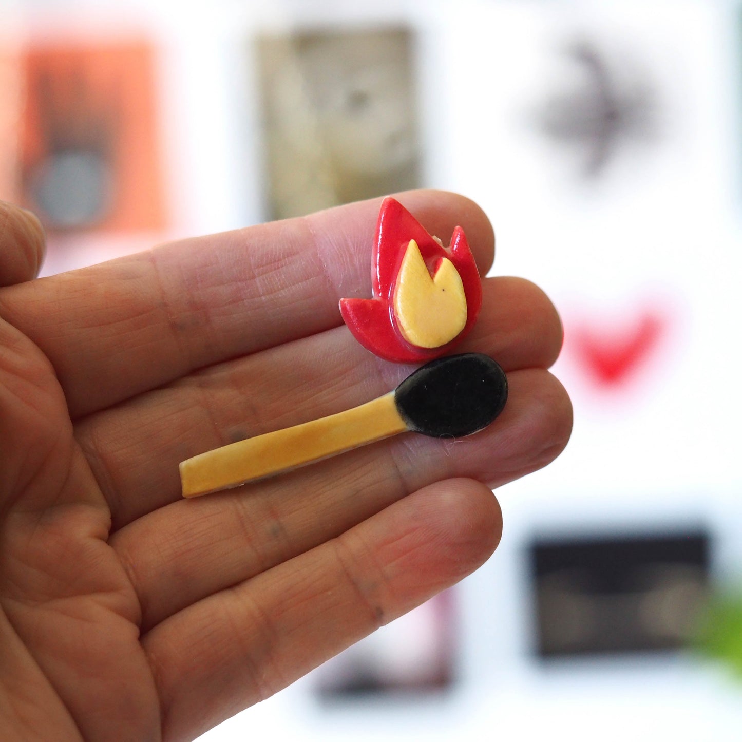 Match & Flame Brooches - Set One