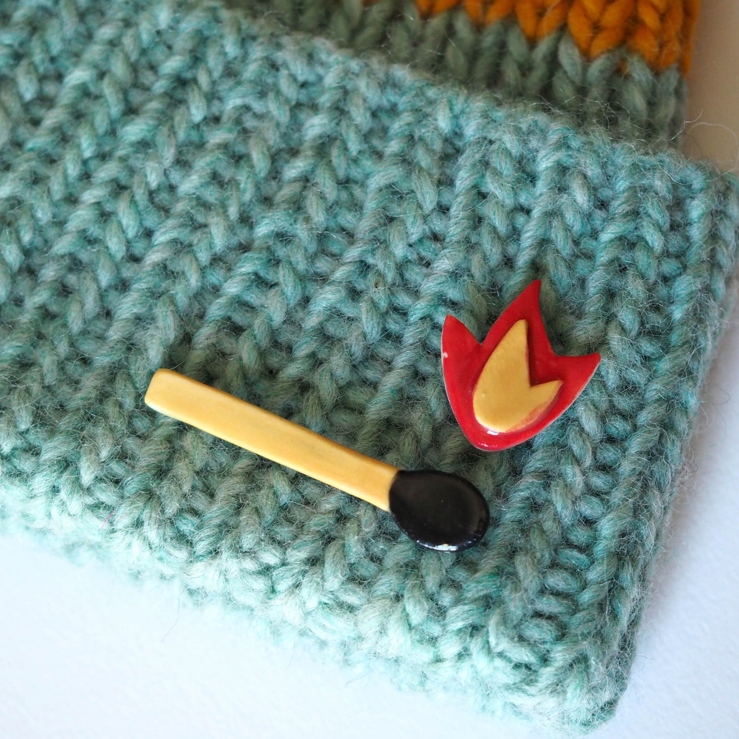 Match & Flame Brooches - Set Two
