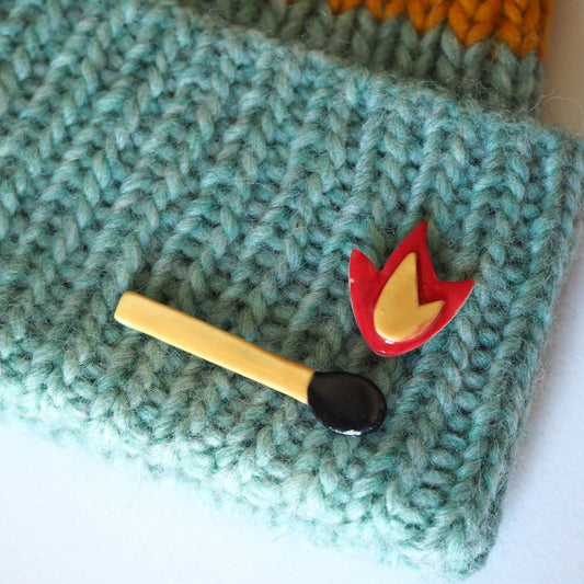 Match & Flame Brooches - Set Two