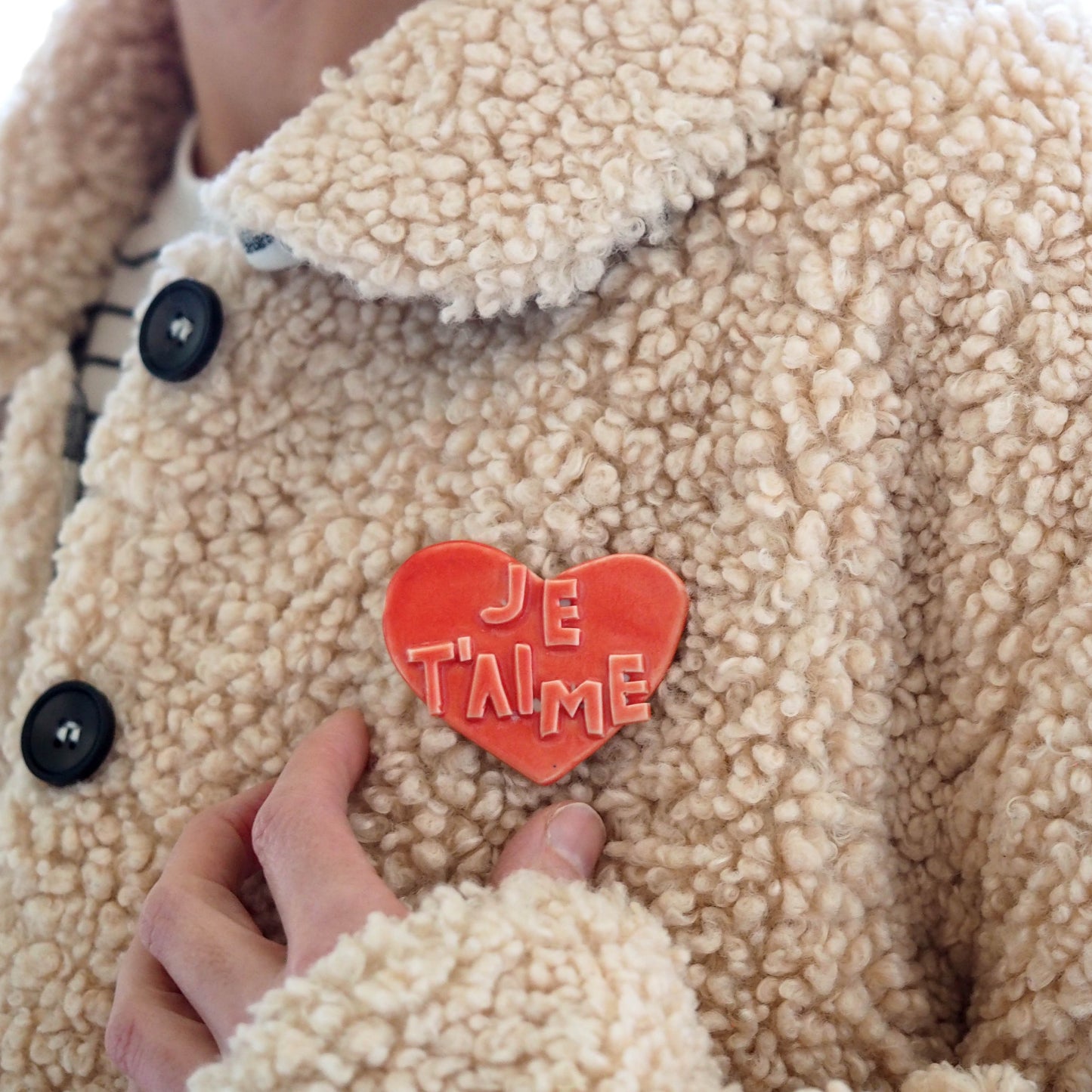 JE T'AIME Porcelain Brooch