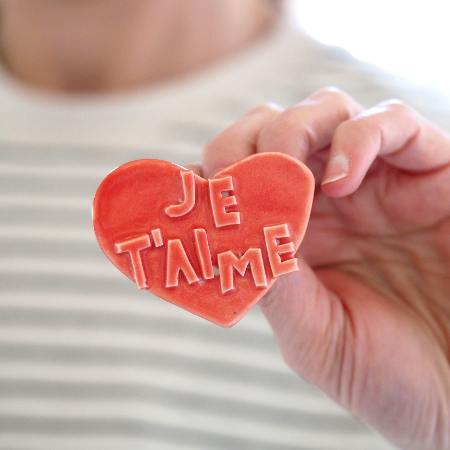 JE T'AIME Porcelain Brooch