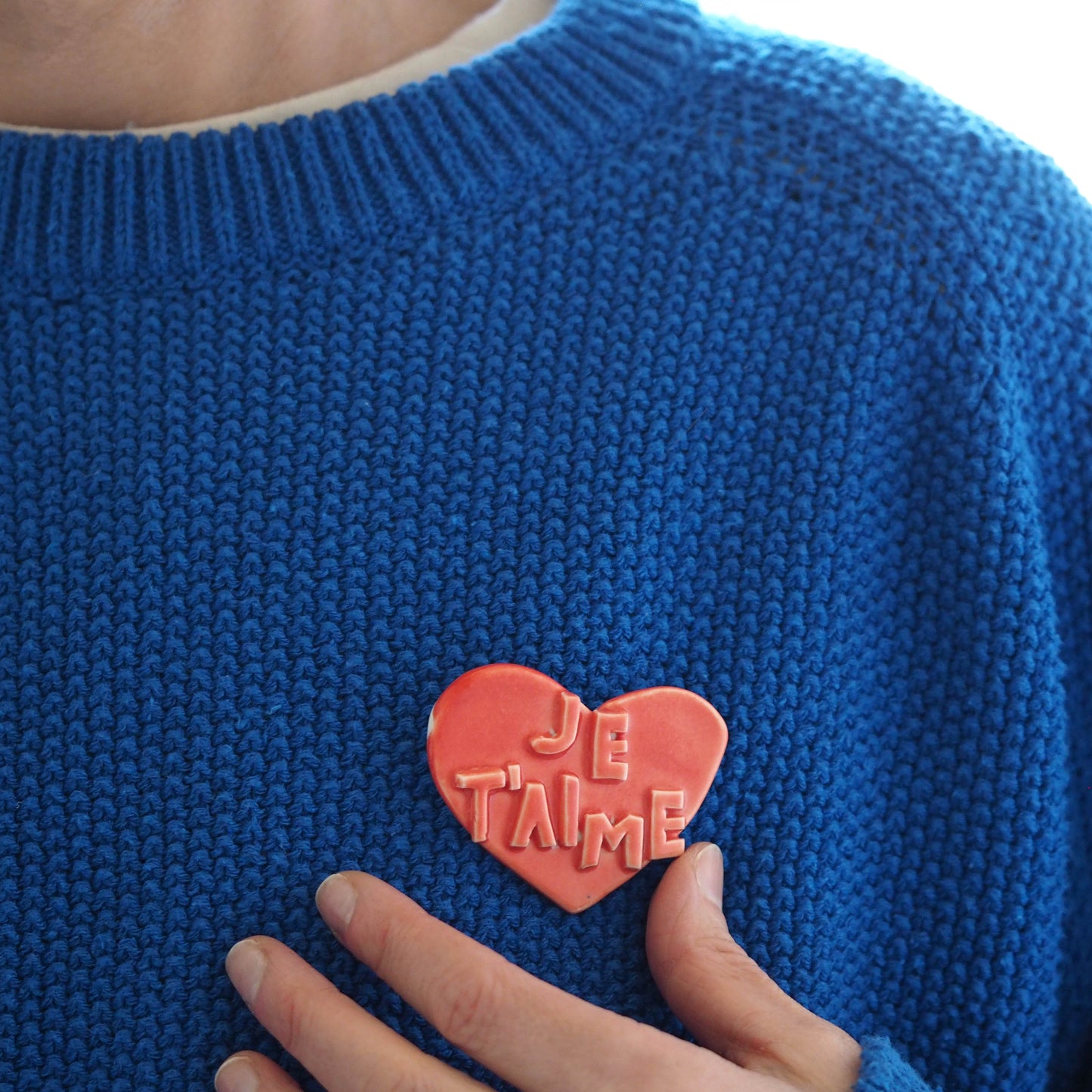 JE T'AIME Porcelain Brooch