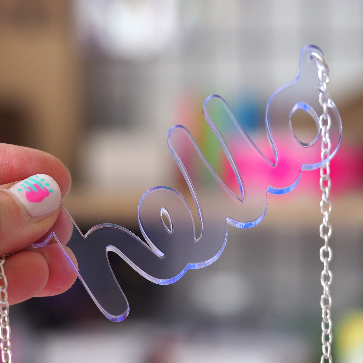 hello necklace goes CHUNKY