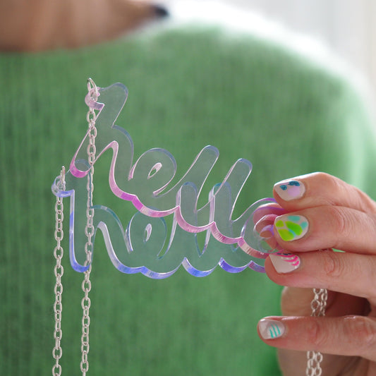 hello necklace goes CHUNKY