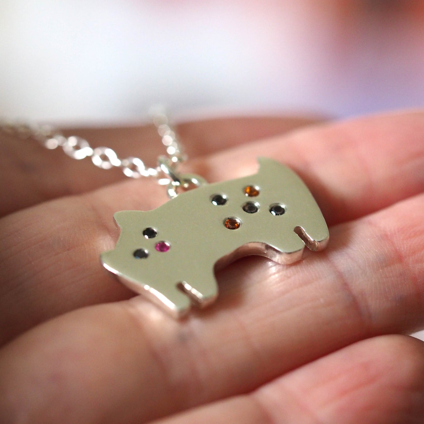 Tabby Dangle Cat Necklace