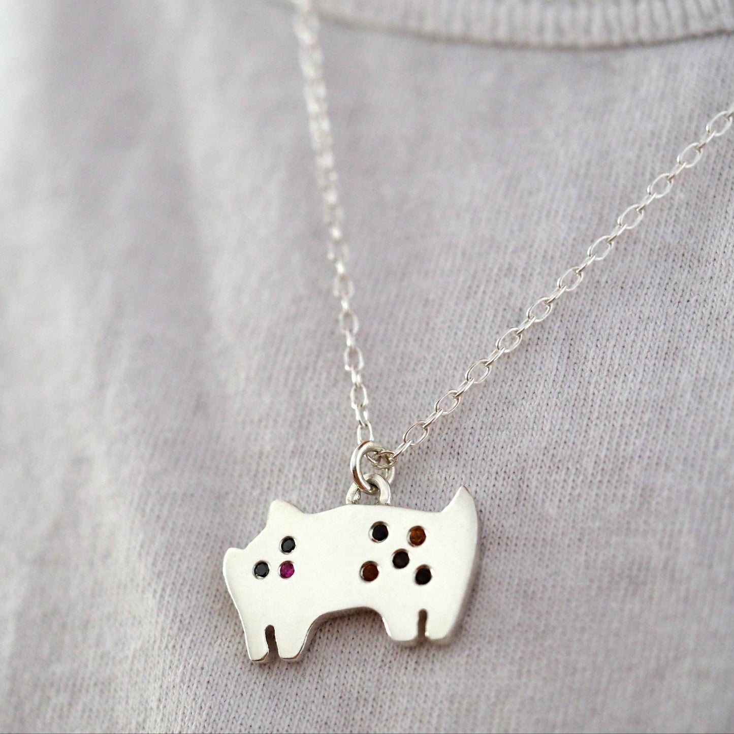 Tabby Dangle Cat Necklace