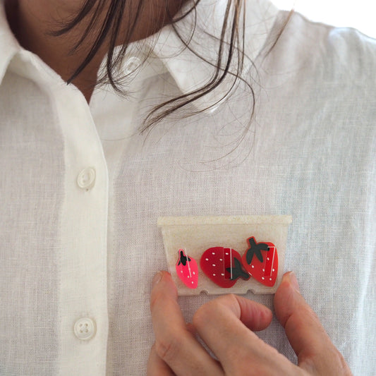 Strawberry Punnet Brooch