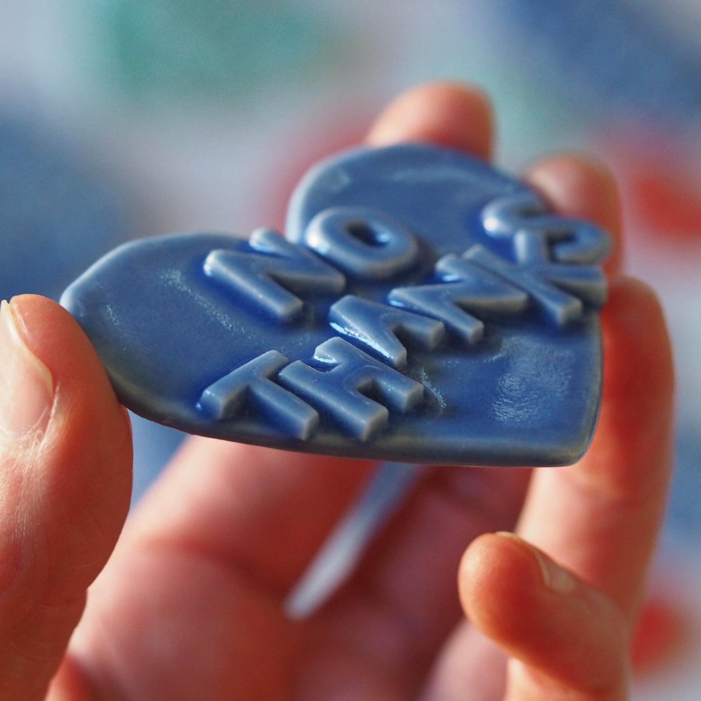No Thanks Porcelain Heart Brooch