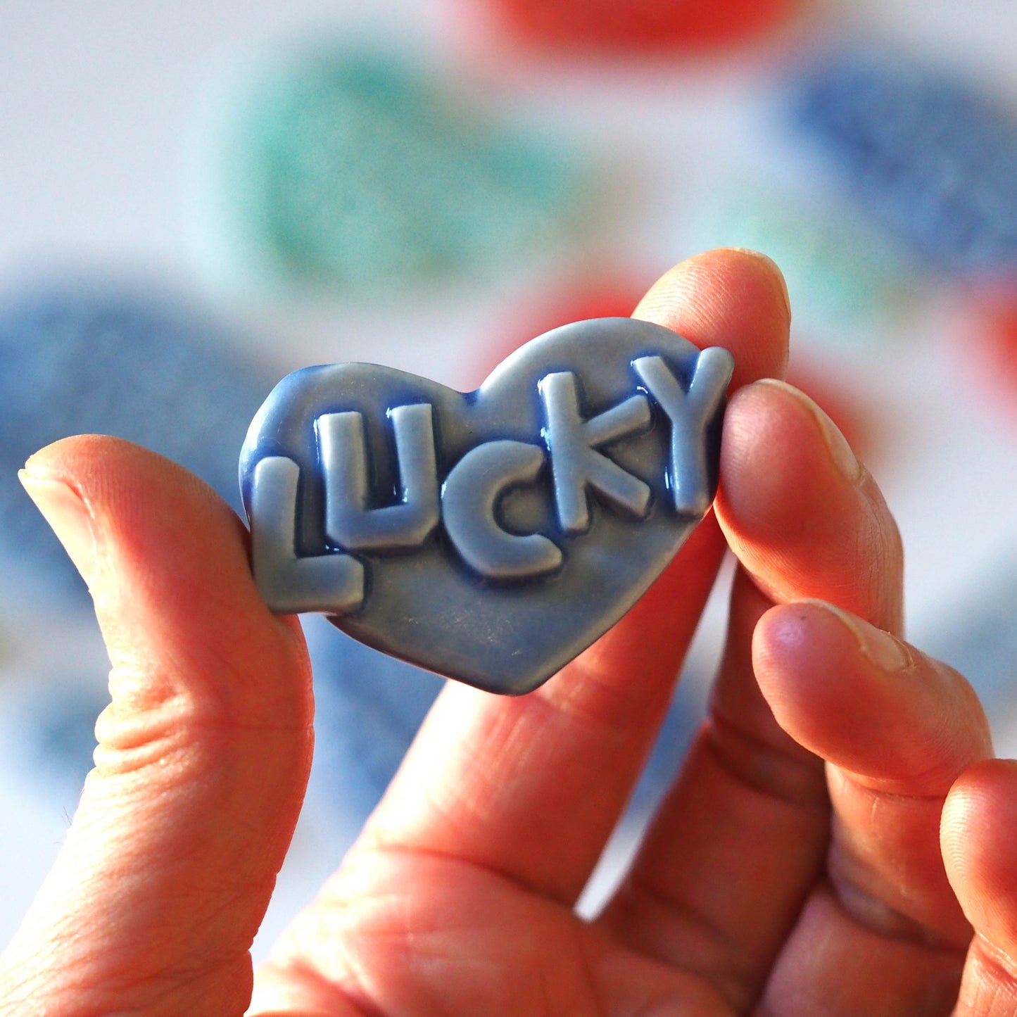 Lucky Heart Porcelain Brooch
