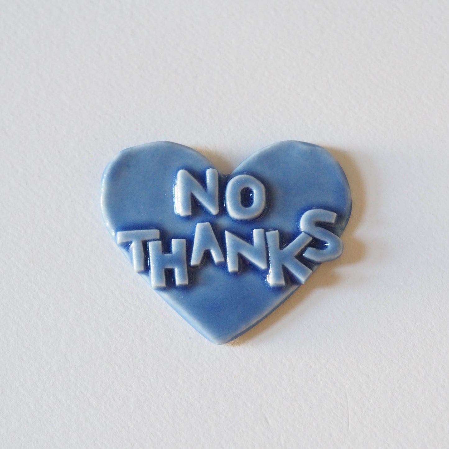 No Thanks Porcelain Heart Brooch