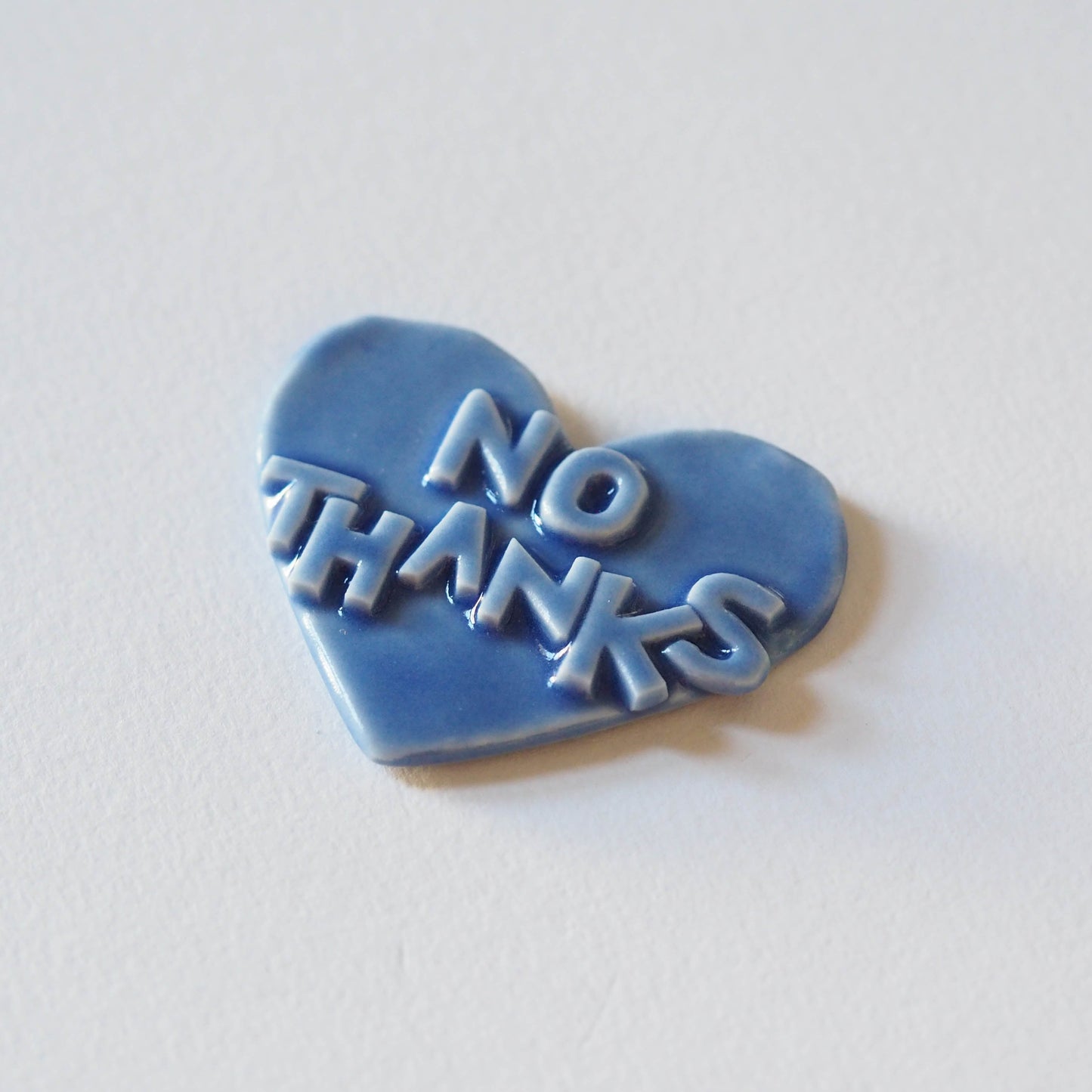 No Thanks Porcelain Heart Brooch