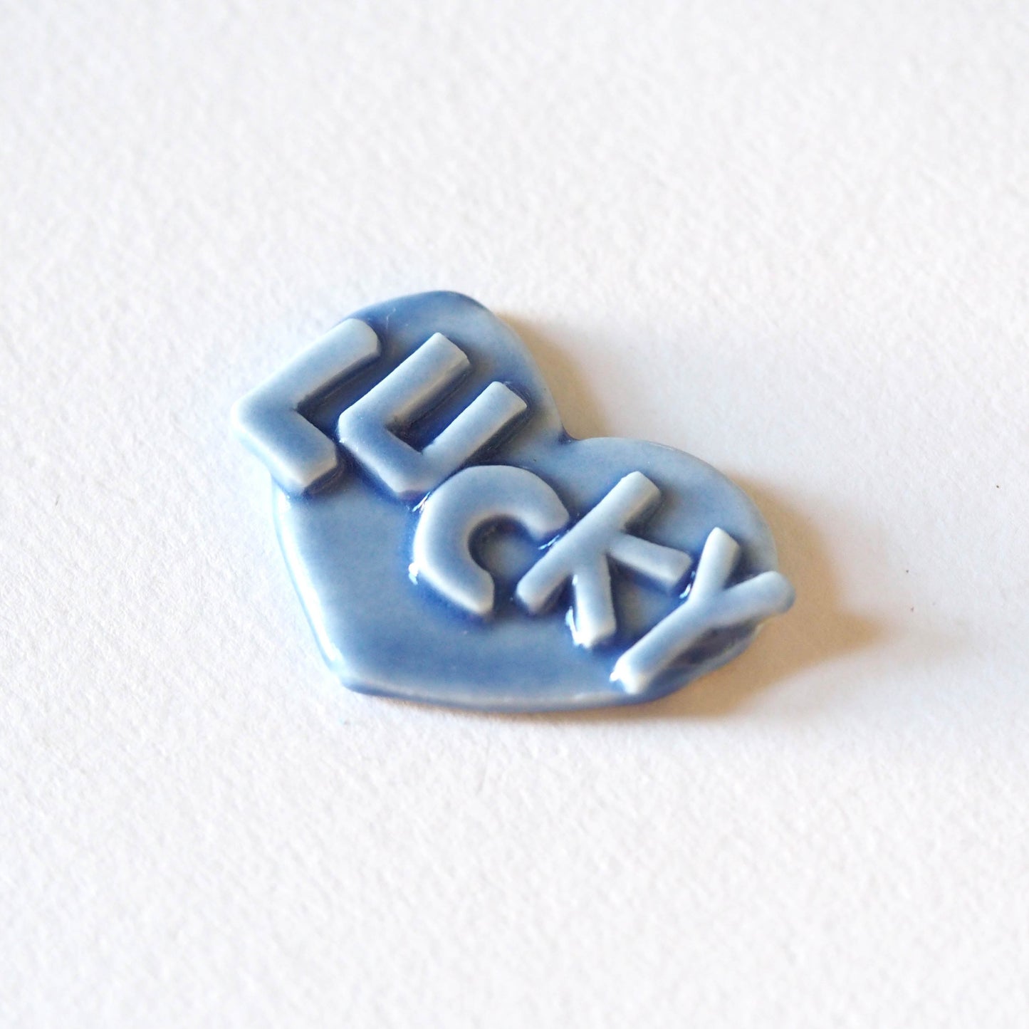 Lucky Heart Porcelain Brooch