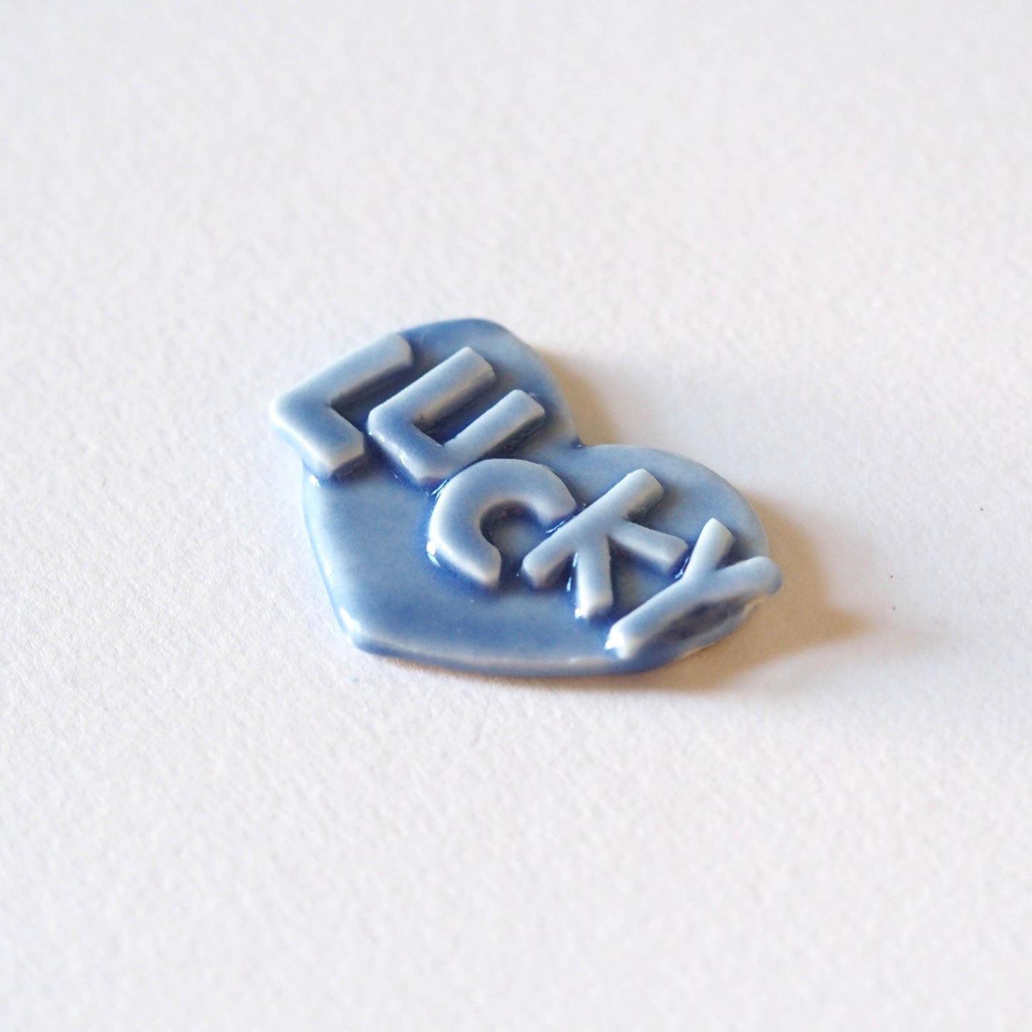 Lucky Heart Porcelain Brooch