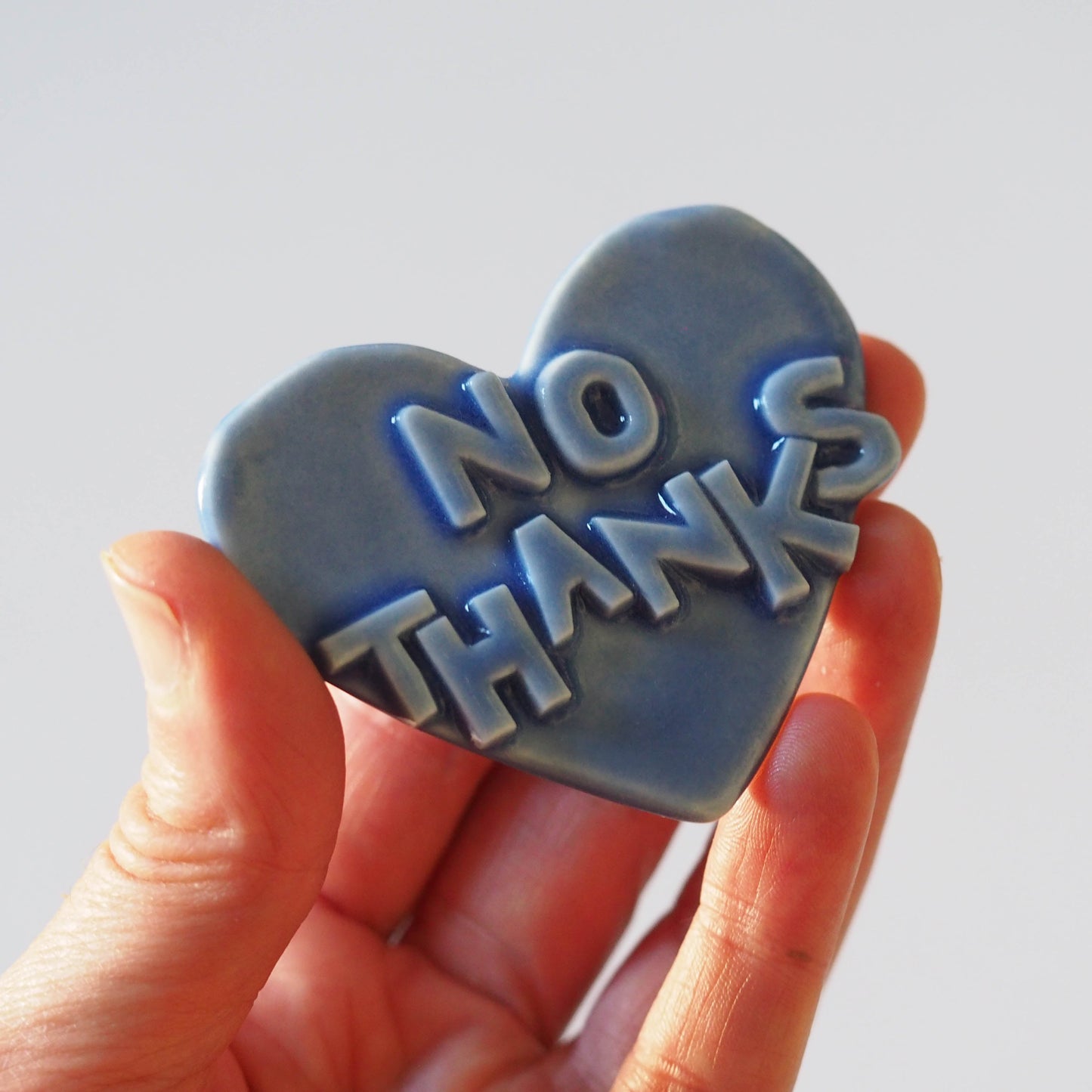 No Thanks Porcelain Heart Brooch