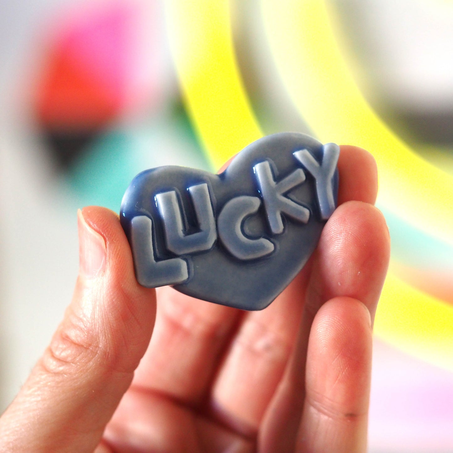 Lucky Heart Porcelain Brooch