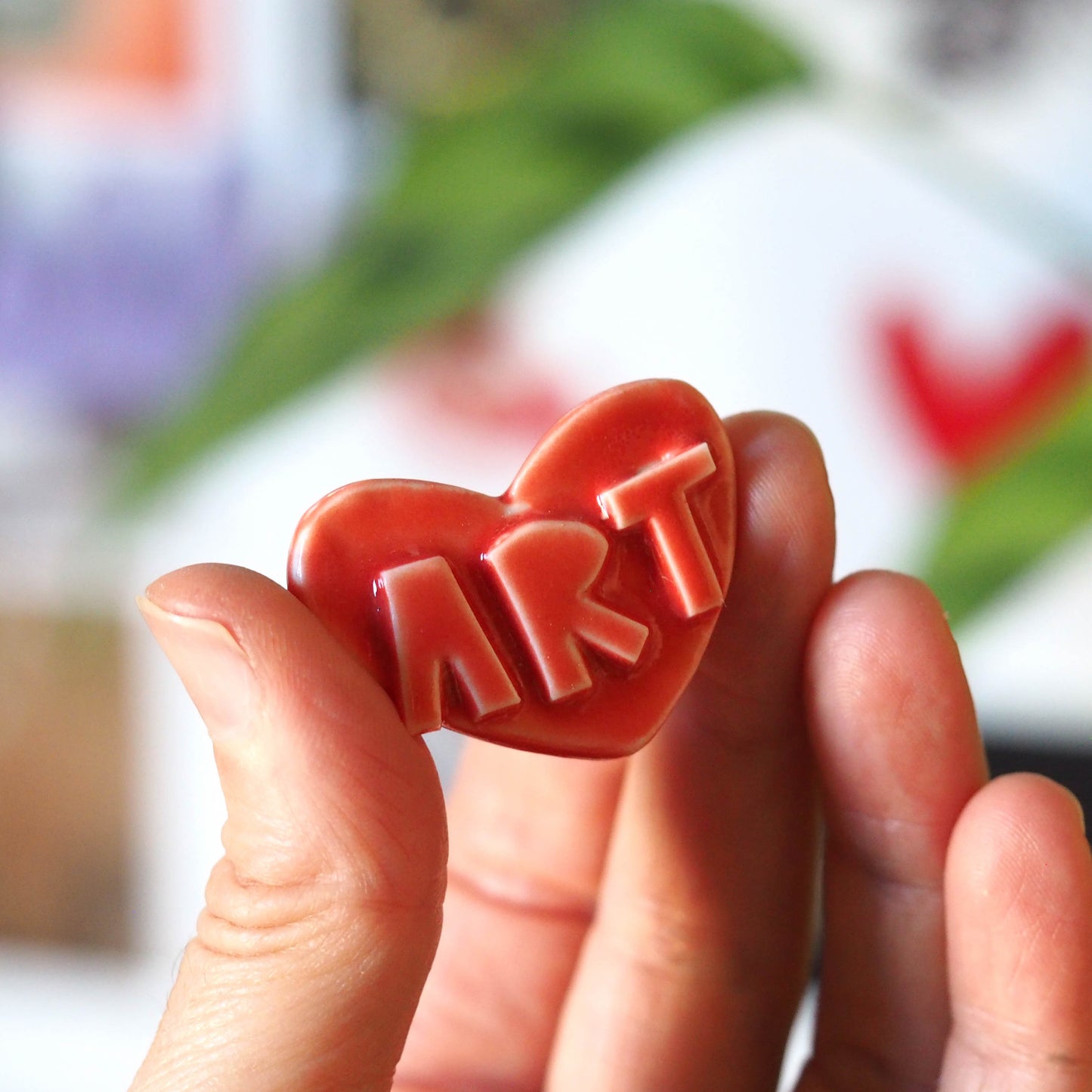 ART heart Porcelain Brooch