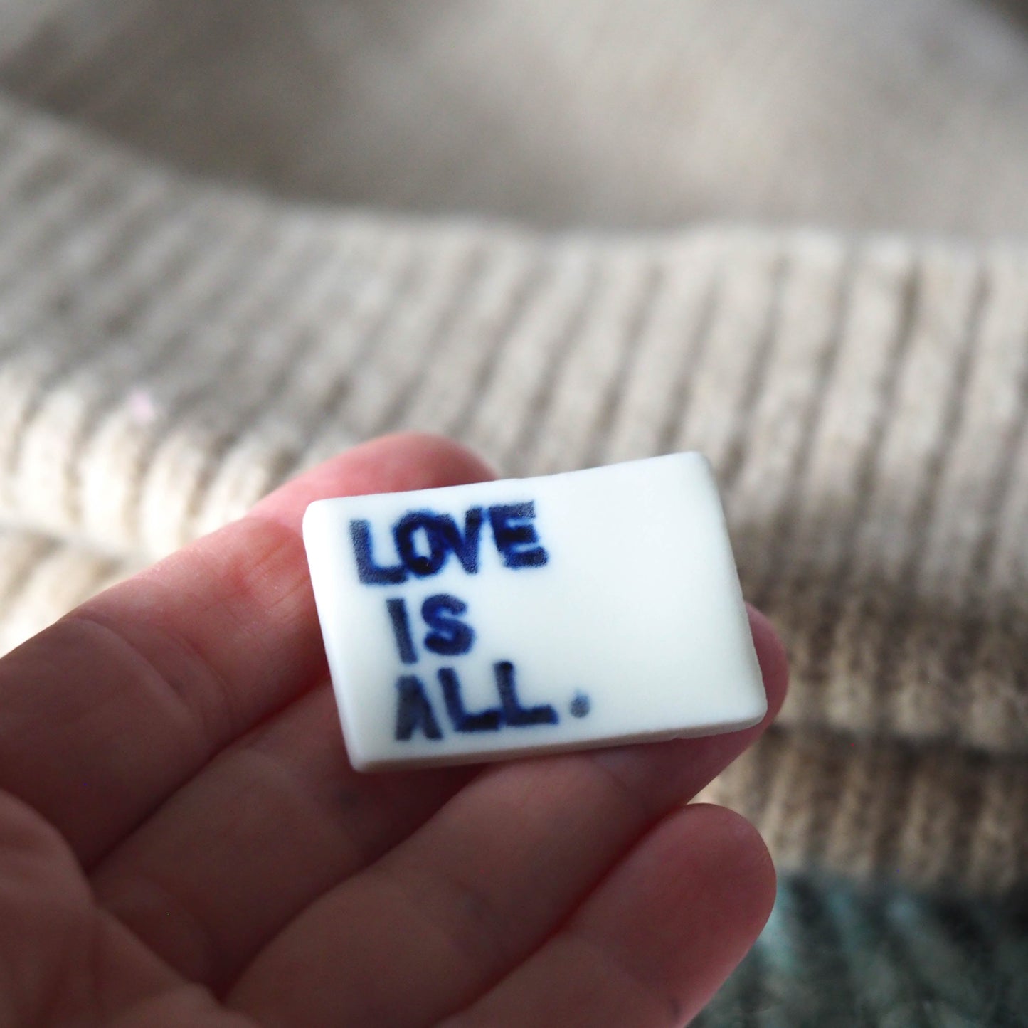 Love Is All Porcelain Brooch