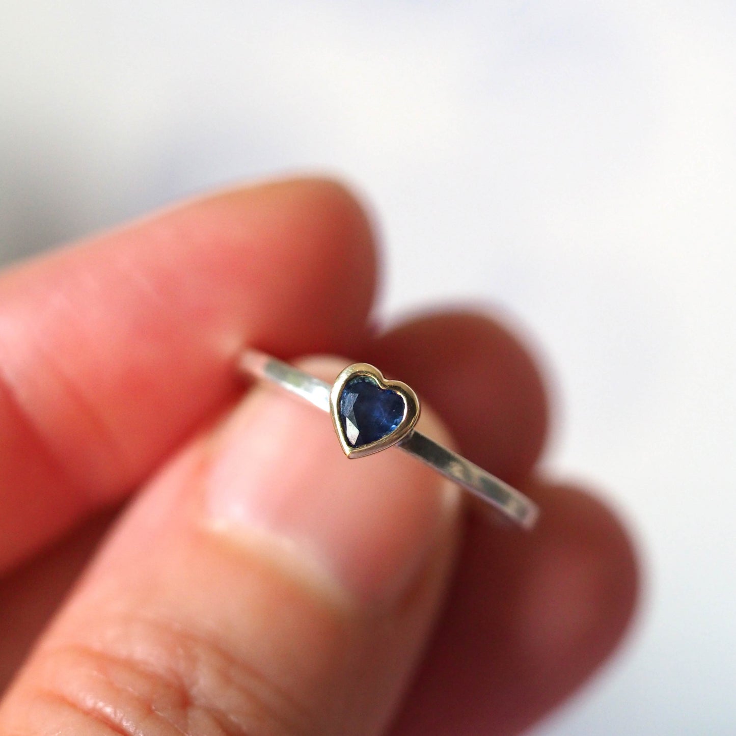 Blue Sapphire Heart Ring