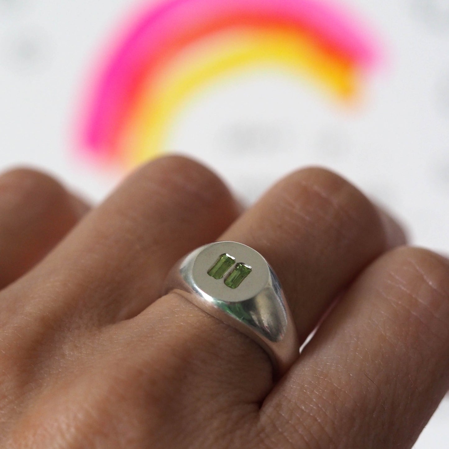 Pause Ring in Peridot