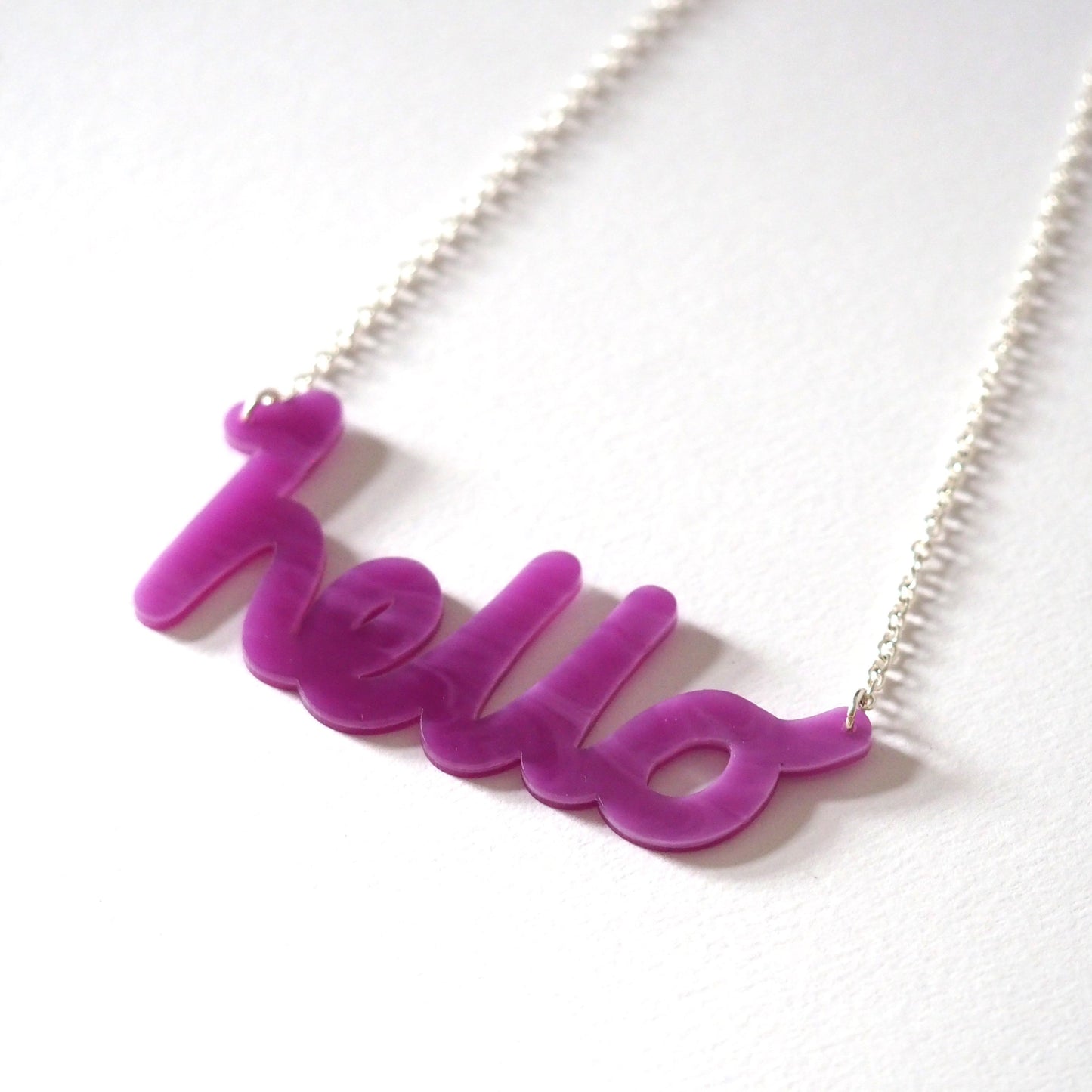 Hello Acrylic Necklace