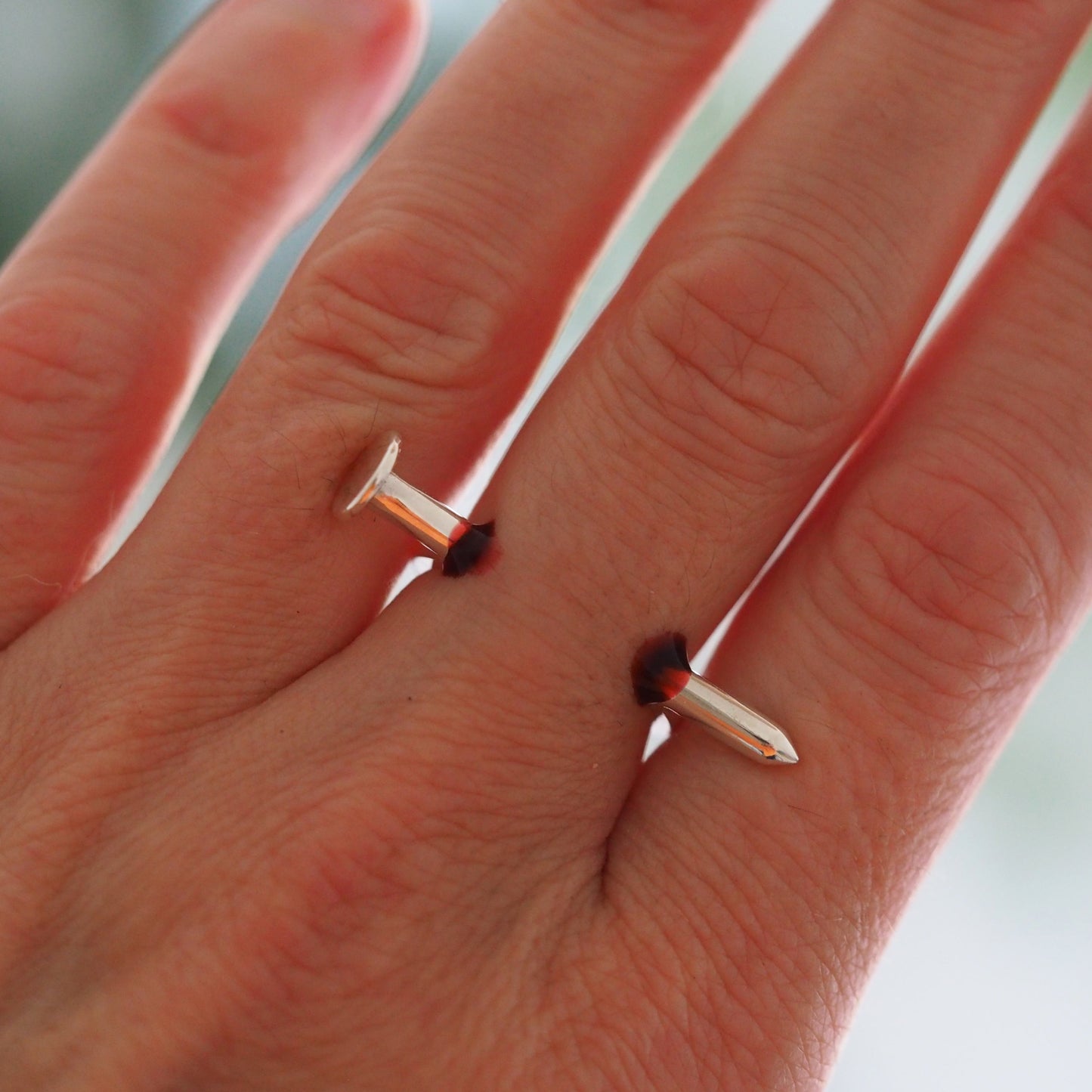 Nail Through Finger Ring