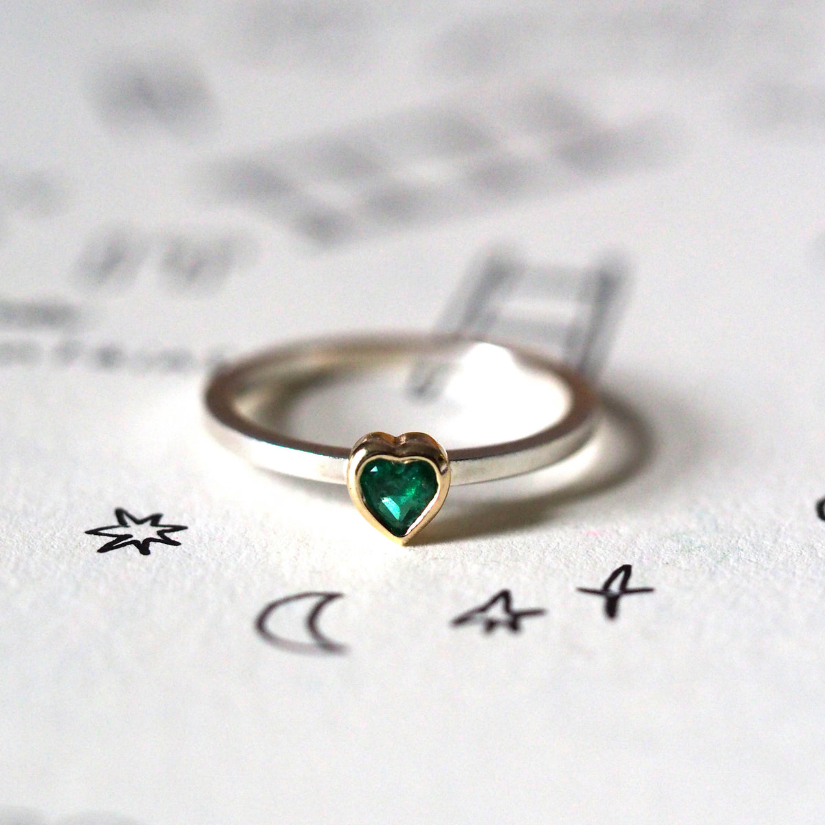 Emerald Heart Ring