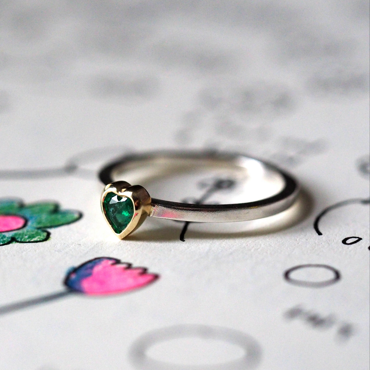 Emerald Heart Ring
