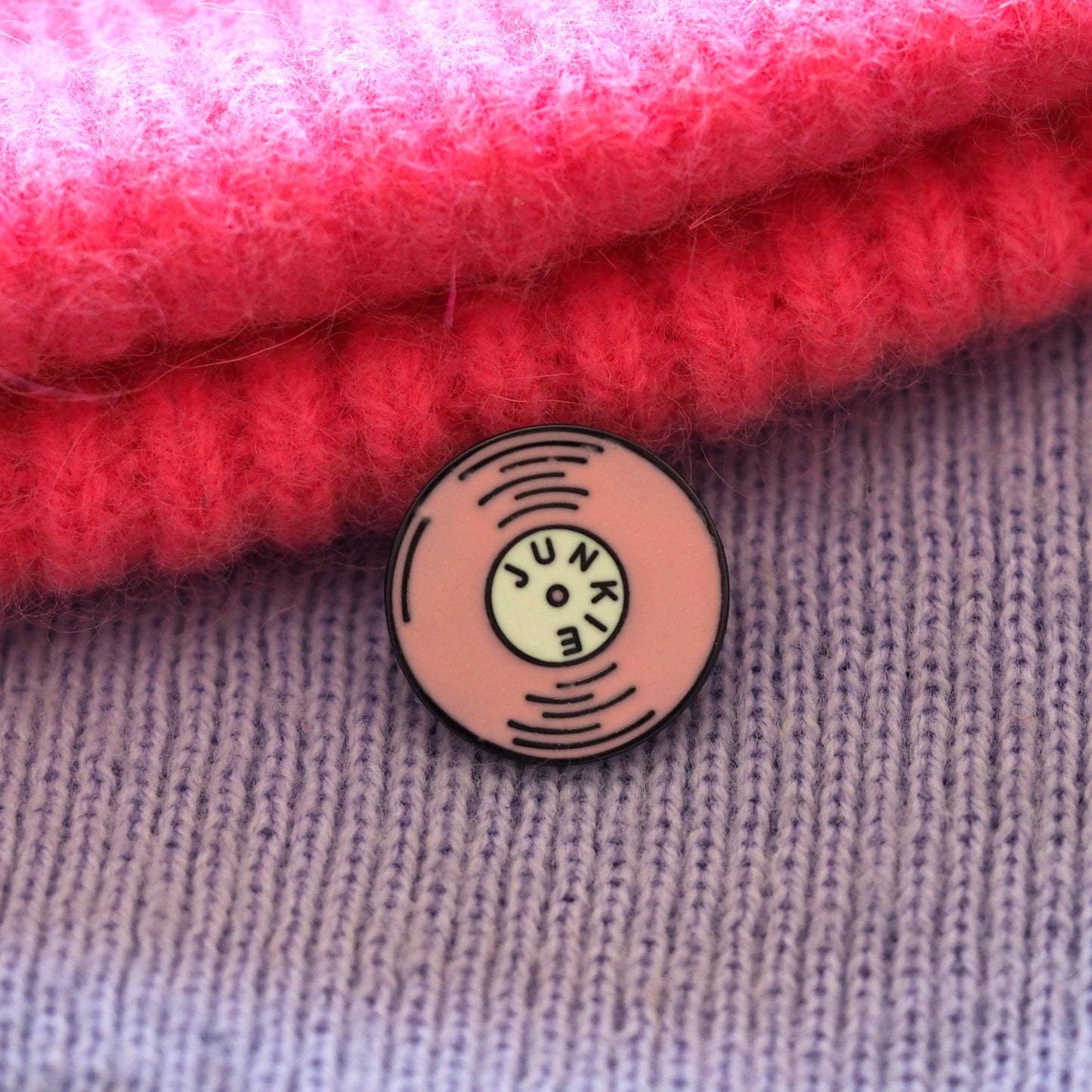 Vinyl Junkie Enamel Pin