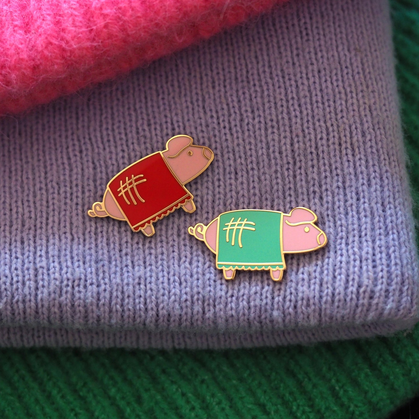 Pig in a Blanket Enamel Pin