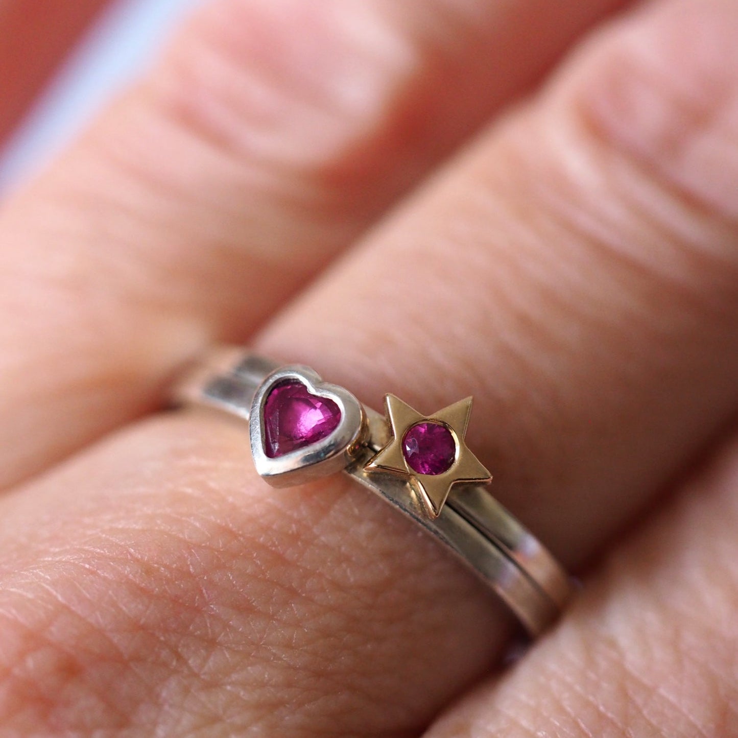 Heart Ring - Ruby, Sapphire or Emerald