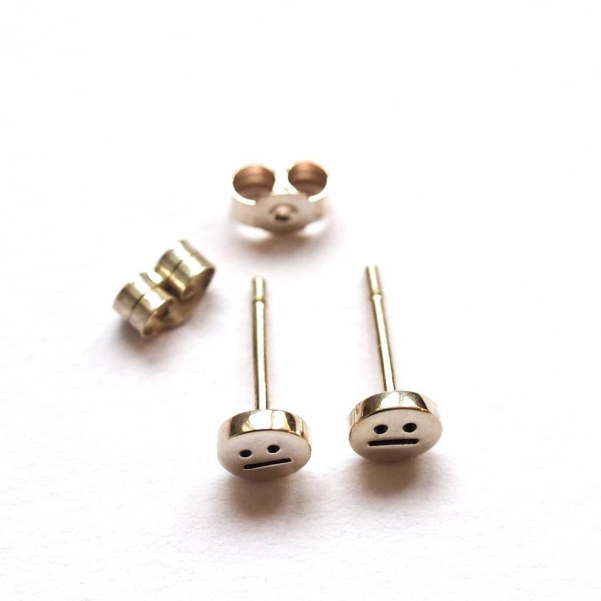 Face Stud Earrings - Recycled Sterling Silver