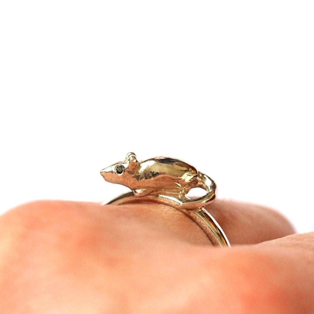 Mouse Ring - Recycled Sterling Silver