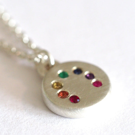 Rainbow Necklace - Sterling Silver and Precious Stones