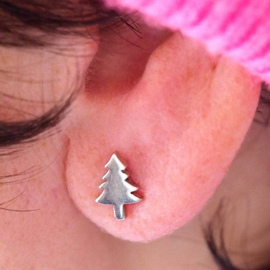 Evergreen Tree Earrings - Sterling Silver