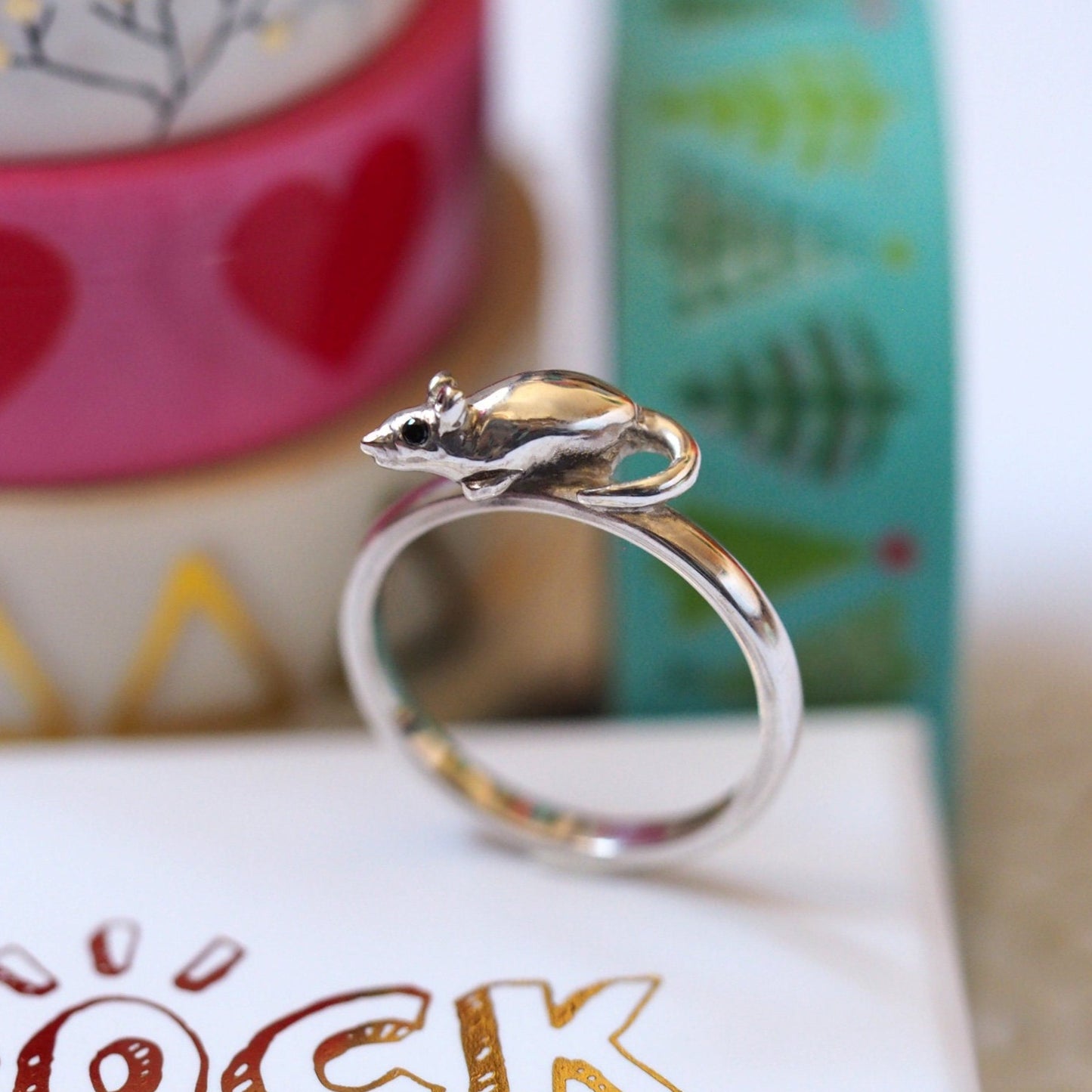 Mouse Ring - Recycled Sterling Silver