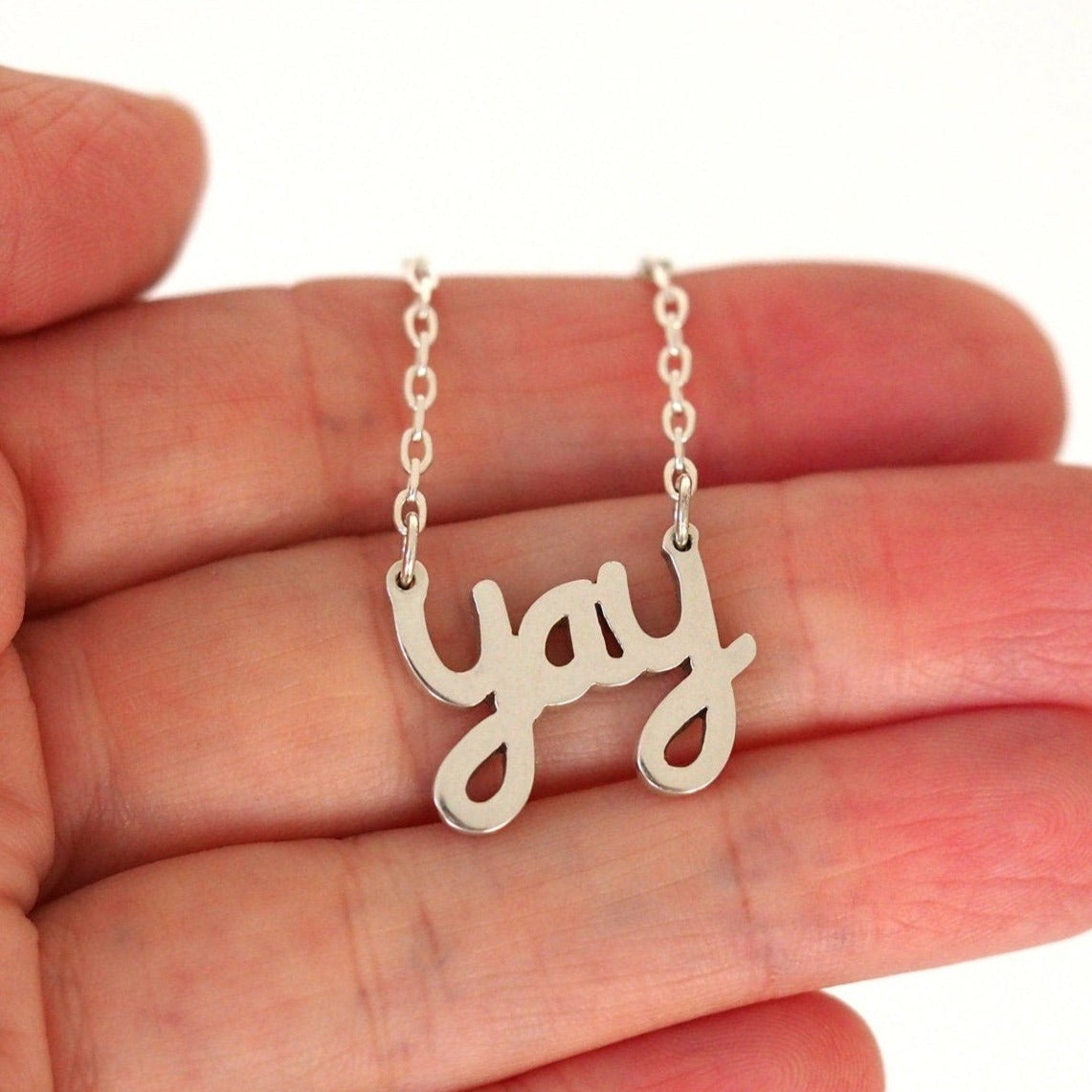 Yay Necklace - Sterling Silver