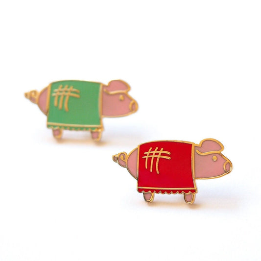 Pig in a Blanket Enamel Pin