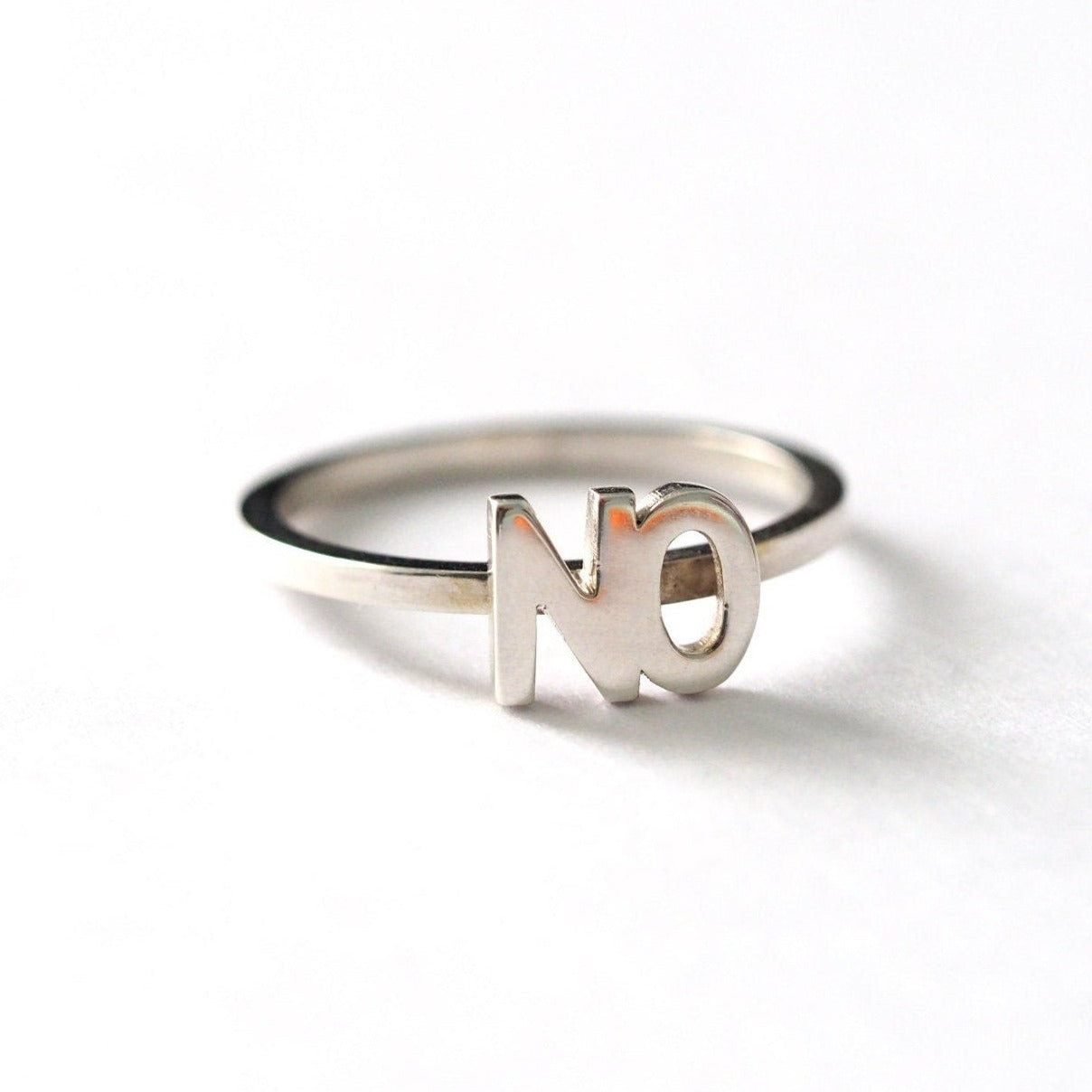 Yes and No Recycled Silver Rings