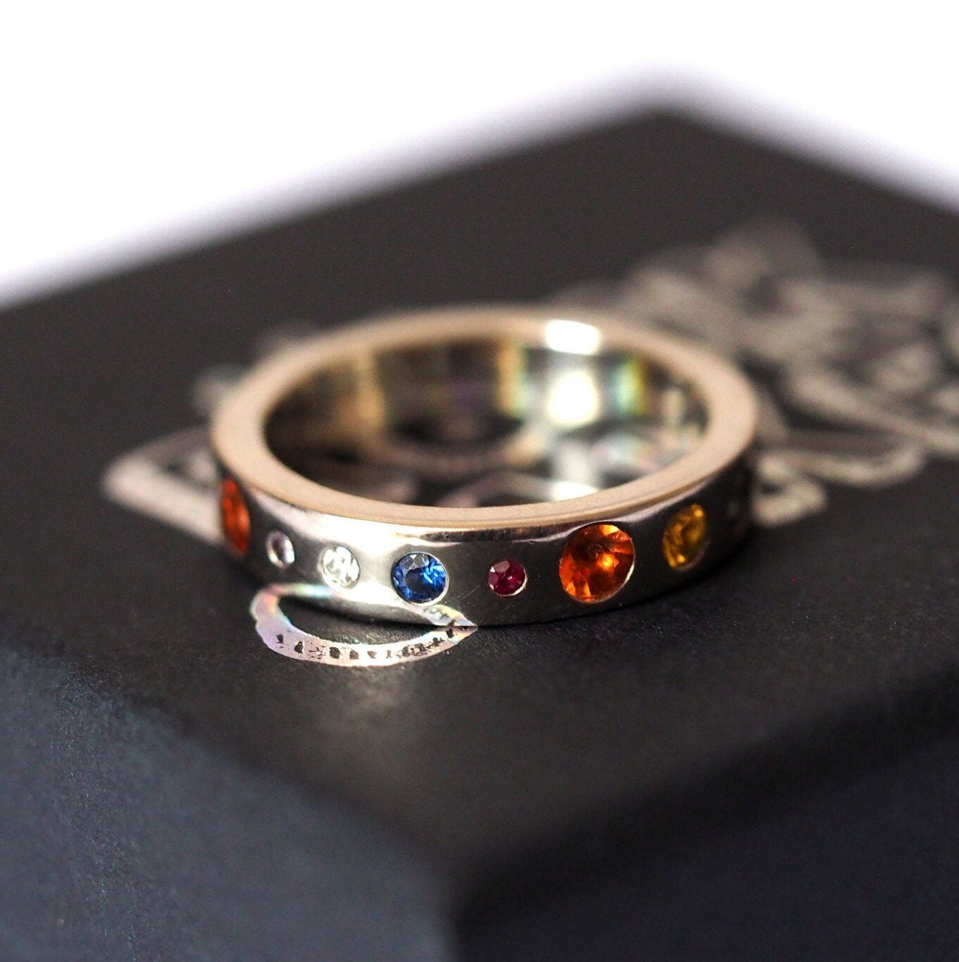 Planet Ring - Recycled Sterling Silver and Precious Stones