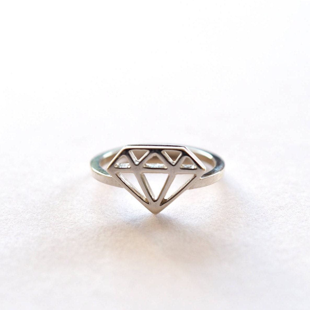 Diamond Symbol Ring - Recycled Sterling Silver