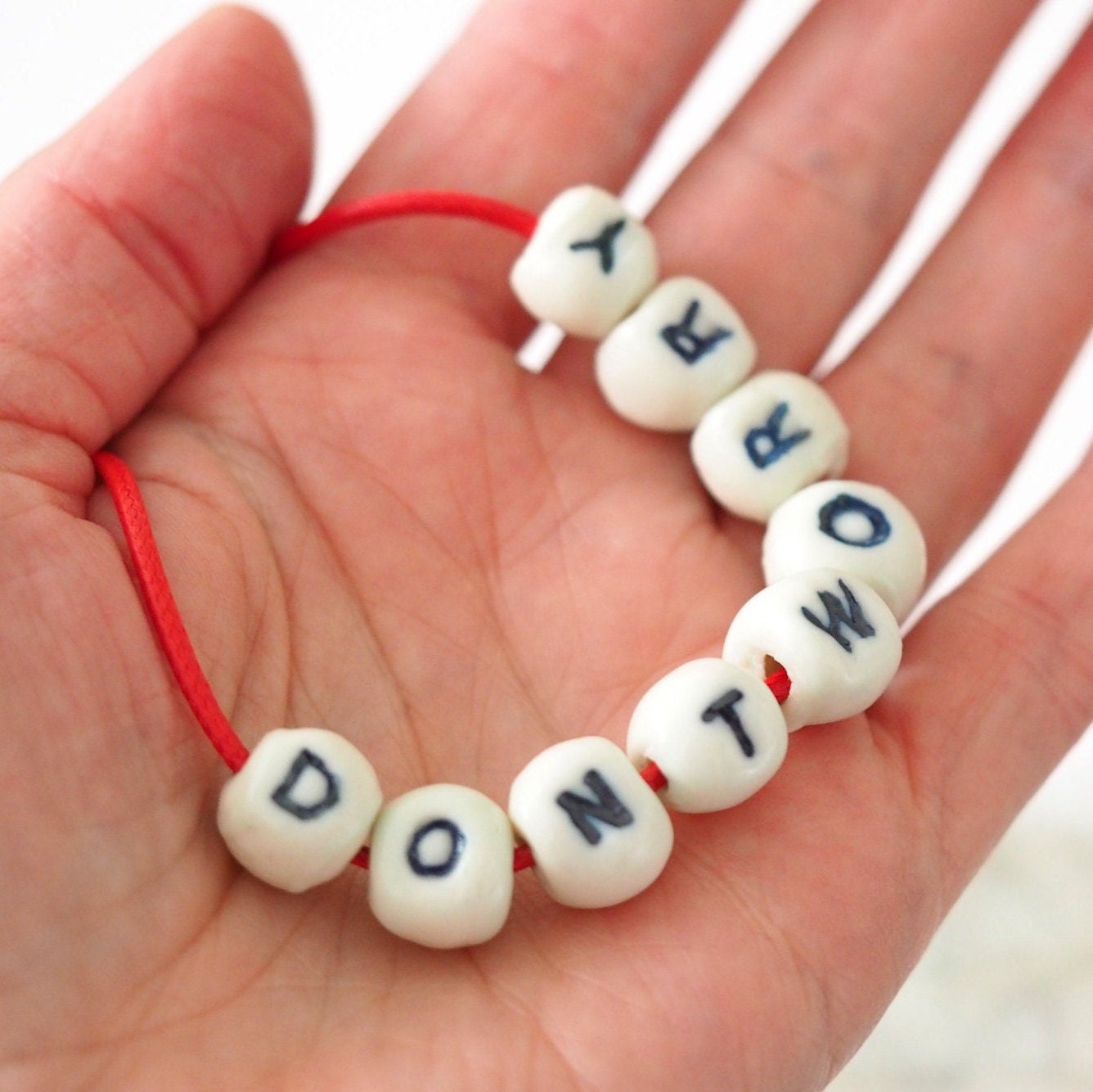 Don't Worry - Porcelain Bead Necklace