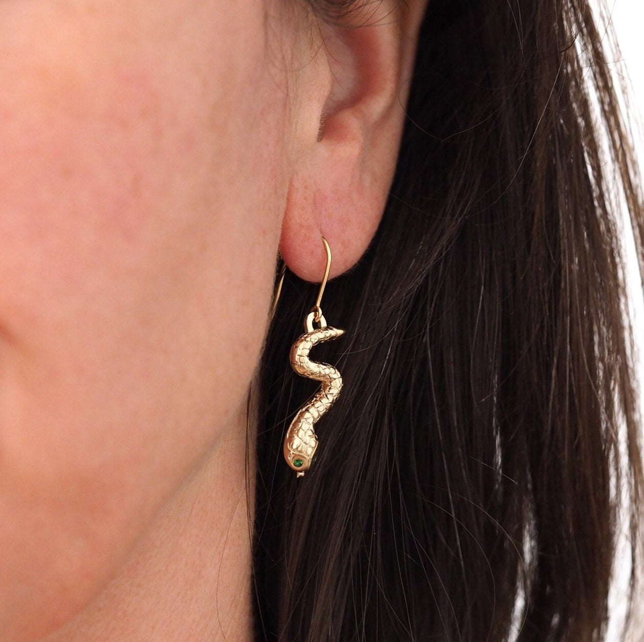 Snake and Ladder Earrings - 9ct Yellow Gold