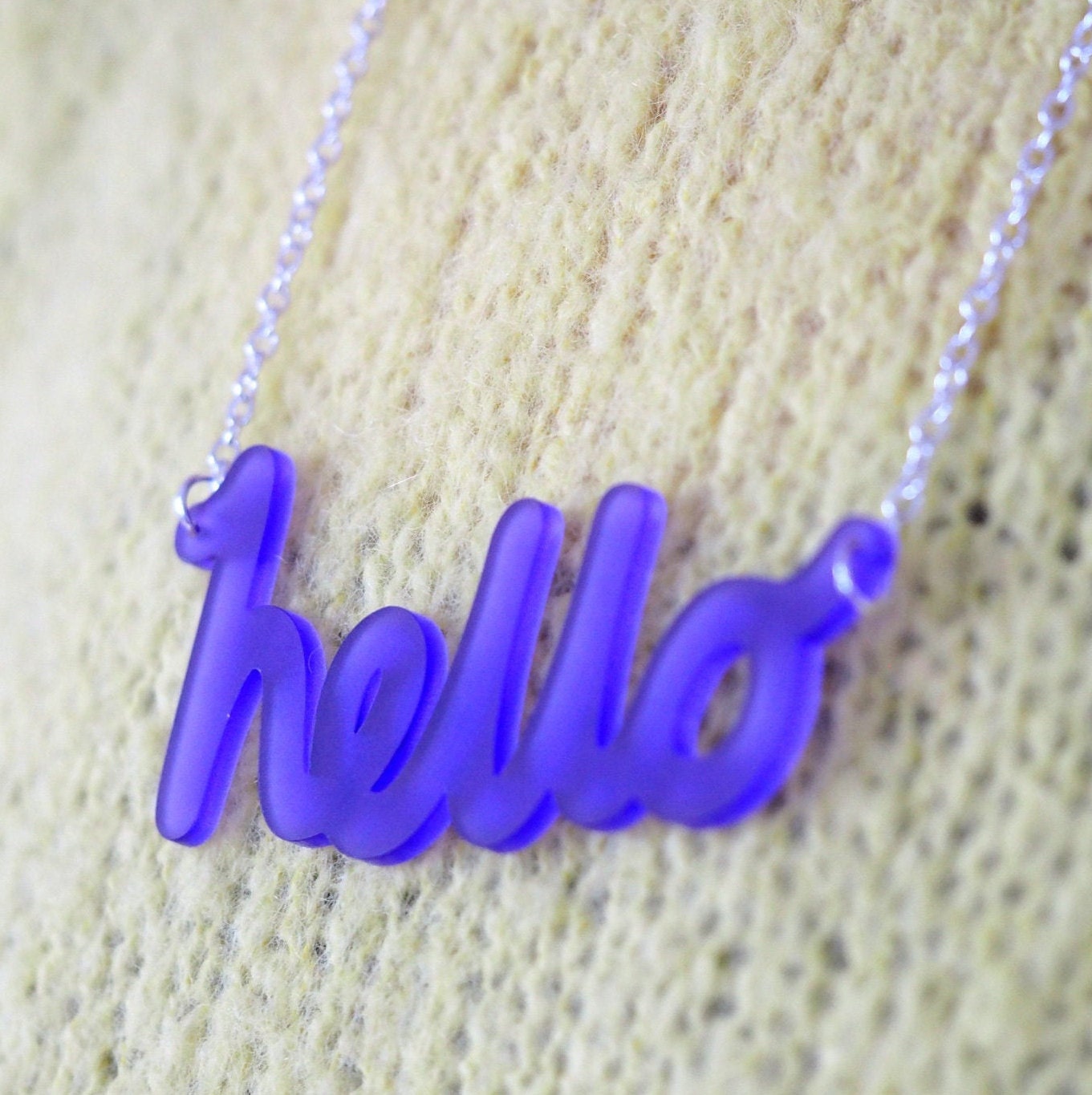 Hello Necklace in Acrylic