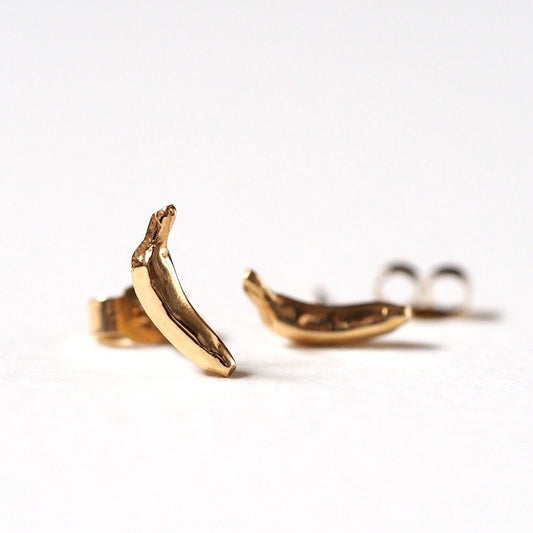 Banana Stud Earrings - 9ct Yellow Gold