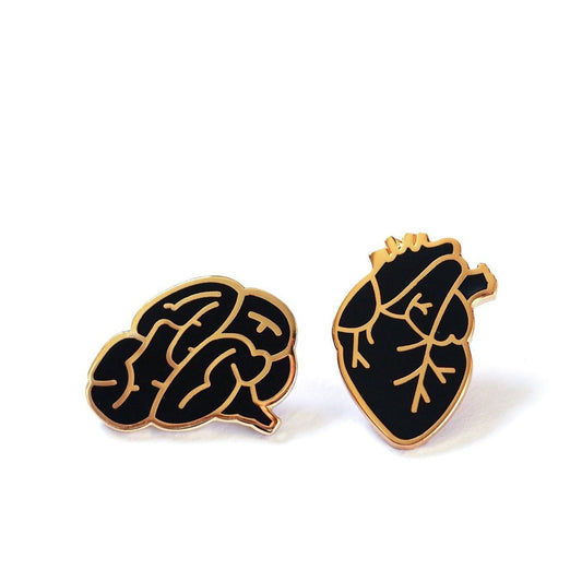 Follow Your Heart and Use Your Brain - Enamel Pins